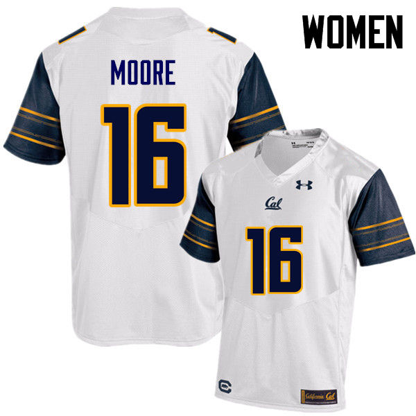 Women #16 Collin Moore Cal Bears (California Golden Bears College) Football Jerseys Sale-White
